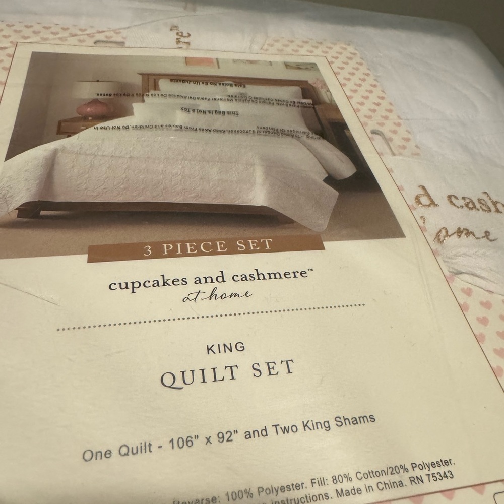 Cupcakes & Cashmere White Quilt for Elegant Bedding